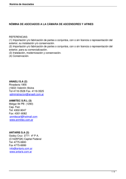 Nomina de Asociados - C&aacute;mara de Ascensores y Afines