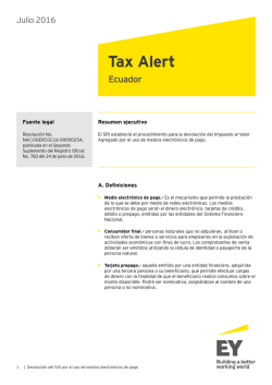 Tax Alert - Devolución del IVA por uso de medios electrónicos