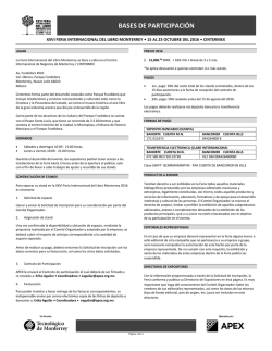 bases de participación - Feria Internacional del Libro Monterrey 2016