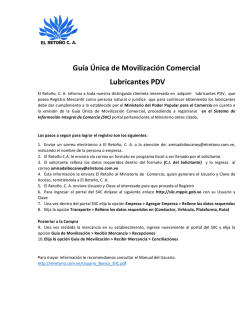 Guía Única de Movilización Comercial Lubricantes PDV