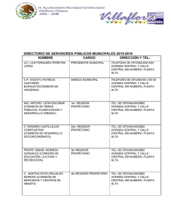 Directorio - H. Ayuntamiento Municipal de Villaflores 2015-2018