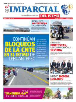 continúan en el istmo de tehuantepec