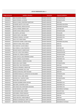 LISTA DE INGRESANTES