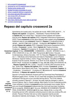 Capitulo 3b Crossword Answers