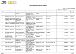 Listado del Padr&oacute;n de Proveedores
