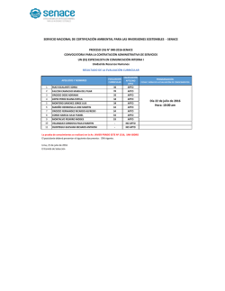 SERVICIO NACIONAL DE CERTIFICACIÓN AMBIENTAL PARA LAS