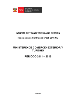 ministerio de comercio exterior y turismo periodo 2011