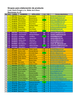 Grupos de secciones A y D para realizar el proyecto