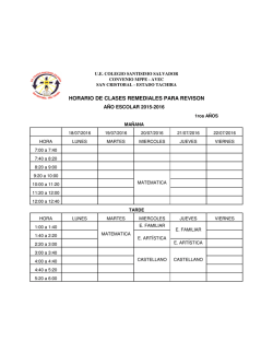 horarios revision.xlsx - UE Santisimo Salvador