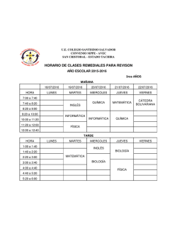 horarios revision.xlsx - UE Santisimo Salvador