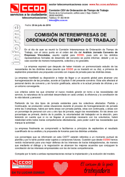 comisión interempresas de ordenación de tiempo de trabajo