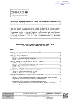 Reglamento de Régimen Académico de los Estudios de Grado y