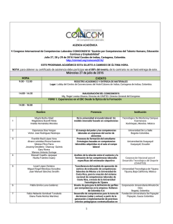 1 Miércoles 27 de julio de 2016 HORA EVENTO
