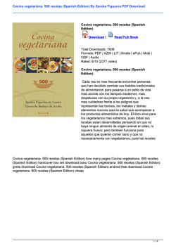 Cocina vegetariana. 500 recetas (Spanish Edition) By Sandra