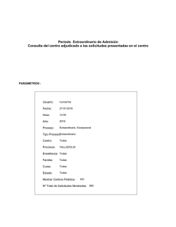 Periodo Extraordinario de Admisión Consulta del centro adjudicado