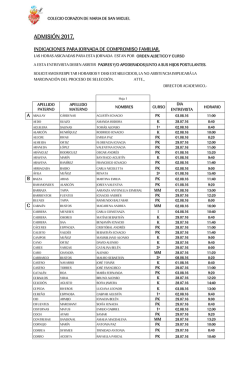 admisi&oacute;n 2017. - Colegio Coraz&oacute;n de Mar&iacute;a