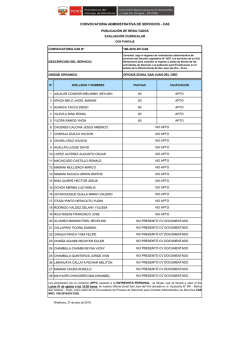 convocatoria administrativa de servicios - cas