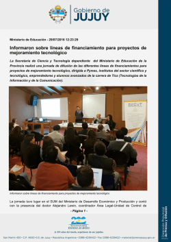 Informaron sobre l&iacute;neas de financiamiento para proyectos de