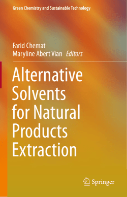 Alternative Solvents for natural products extraction