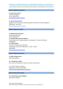 directorio de gobiernos regionales: gobernadores regionales