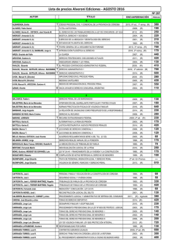 Lista de Precios Agosto 2016 Alveroni Ediciones