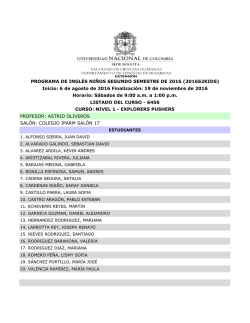 PROGRAMA DE INGLÉS NIÑOS SEGUNDO SEMESTRE DE 2016