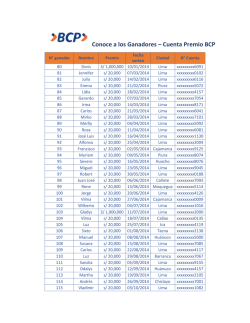 Conoce a los Ganadores – Cuenta Premio BCP