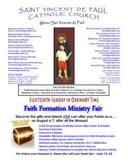 sunday bulletin newsletter - Saint Vincent de Paul Catholic Church