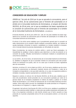 Orden de convocatoria - Diario Oficial de Extremadura
