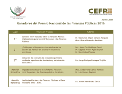 Ganadores del Premio Nacional de las Finanzas Públicas