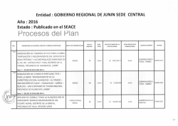 Procesos del Plan - Gobierno Regional de Junín