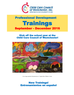 Professional Development Training Calendar (fall)