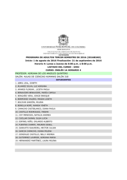 Tercer Bimestre 2016 Horario 4