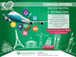 CONVOCATORIA Movilidad Nacional e Internacional