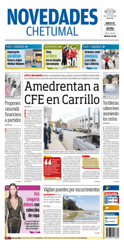 Amedrentan a CFE en Carrillo