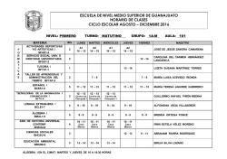 Horarios de Primero Semestre