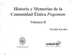 Historia y Memorias de la Comunidad Etnica Poqomam