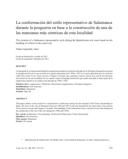 La conformación del estilo representativo de Salamanca durante la