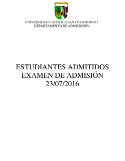 estudiantes admitidos examen de admisión 23/07/2016