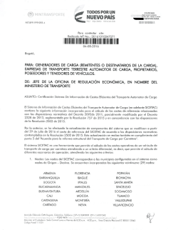 nuevo país - Ministerio de Transporte