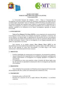 BASES CONCURSO TESIS EN TRES MINUTOS (3MT® UNA