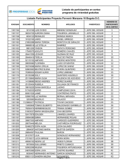 Listado Participantes Porvenir Manzana 18 Bogotá