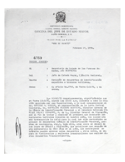 Carta de Braulio Álvarez Sánchez General de Brigada E.N., Jefe de