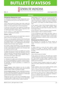 Boletín nº 9 - Conselleria de Agricultura, Medio Ambiente, Cambio