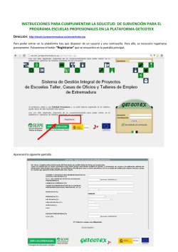 Instrucciones para Solicitar Proyectos GETCOTEX - getcotex