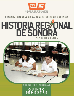 Historia Regional de Sonora - Colegio de Bachilleres del Estado de