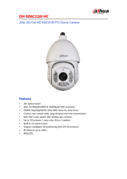 2Mp 20x Full HD HDCVI IR PTZ Dome Camera Features