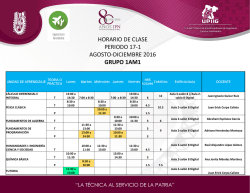 HORARIO DE CLASE PERIODO 17-1 AGOSTO