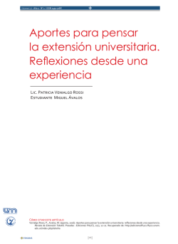 Aportes para pensar la extensión universitaria. Reflexiones desde