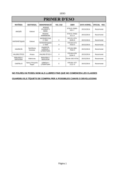 PRIMER D`ESO